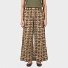 Women's Light Grey Regular Fit Floral Printed Palazzos, Light Grey, small
