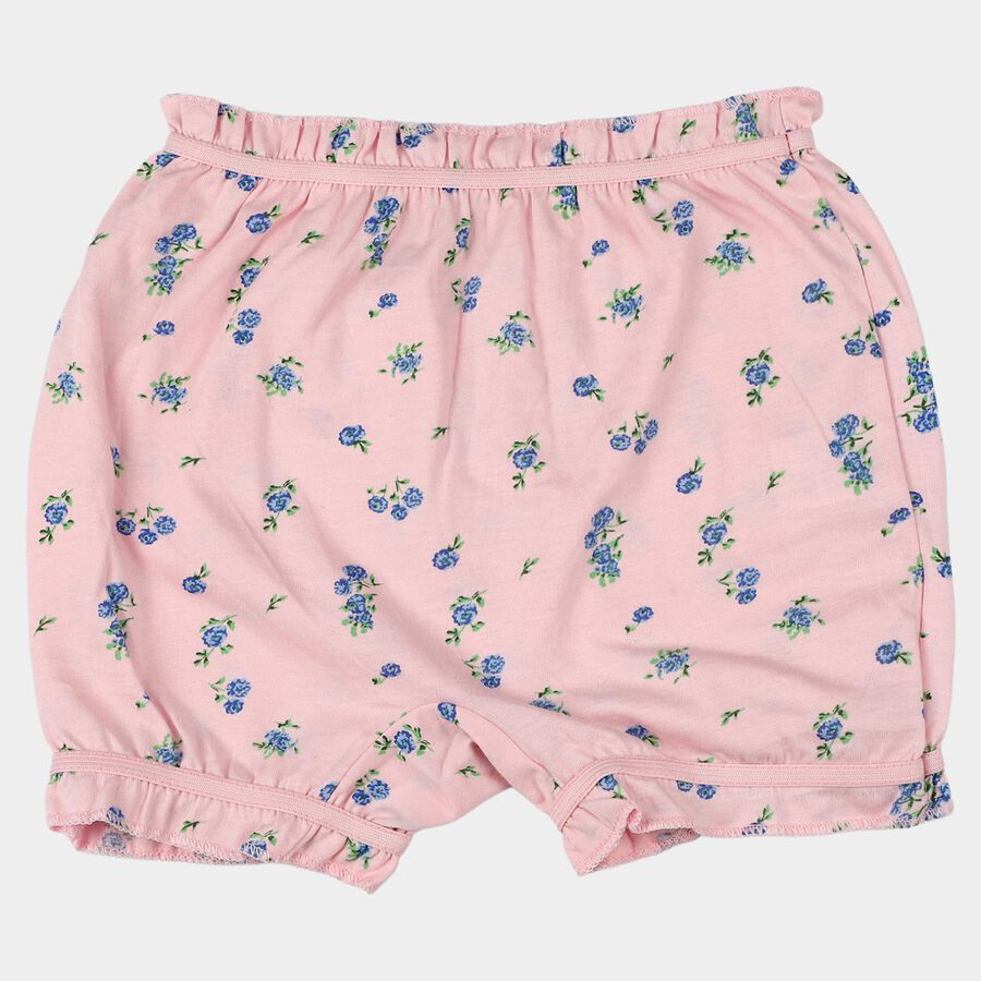 Girls Pink Regular Fit Floral Bloomer, हल्का गुलाबी, large