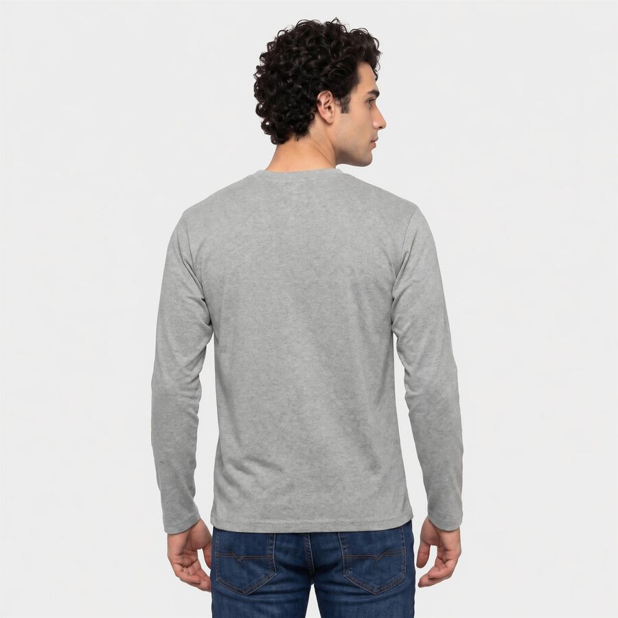 Men Light Grey Crew Neck Regular T-Shirt, हल्का ग्रे, large