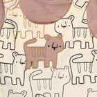 Infants' Beige Cotton Round Neck Cartoon Print Baba Suit, Beige, small