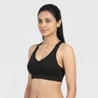 Women's Black Athleisure Sports Bra, Black, small