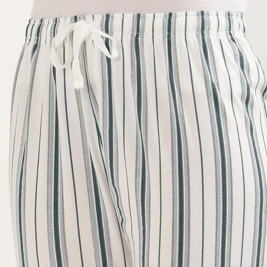 Women's Light Grey Relaxed Fit Cotton Blend Pyjama, मध्यम नीला, large