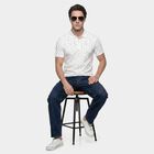 Men's White Cotton Polo Neck Polo T-Shirt, सफ़ेद, small