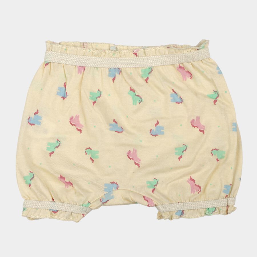 Girls' Yellow Regular Fit Printed Bloomer, पीला, large