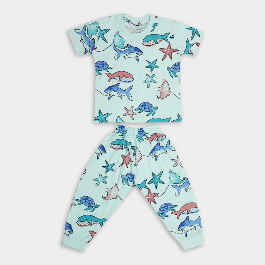 Boys' 100% Cotton Suit Night , Light Green, large image number null