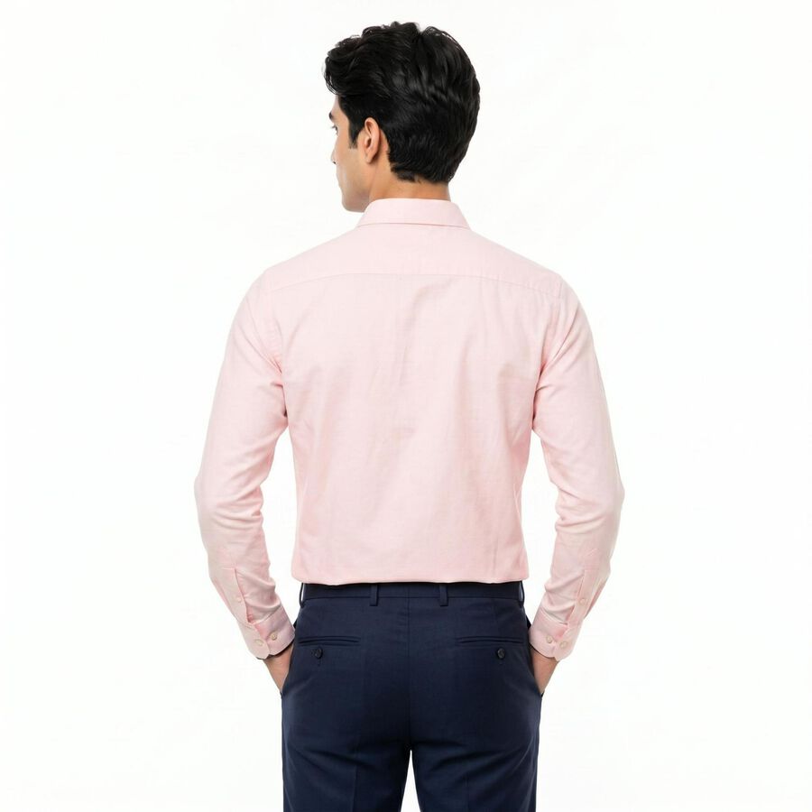 Men's Pink Regular Fit Formal Shirt, Light Pink, large