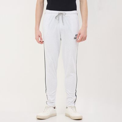 Men's Light Grey Regular Fit Track Pants