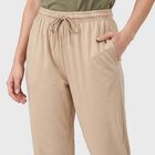 Women's Beige Regular Fit Jogger Track Pants, Beige, small
