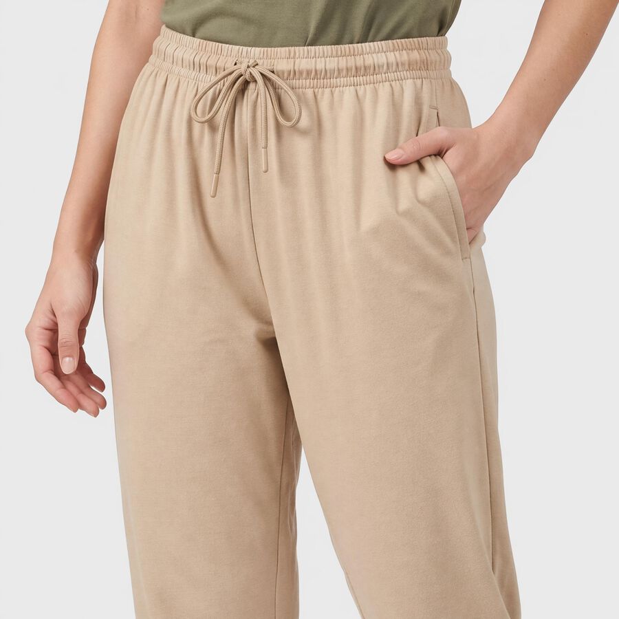 Women's Beige Regular Fit Jogger Track Pants, Beige, large