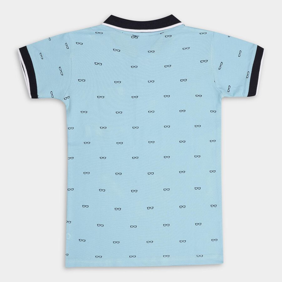 Boys' 100% Cotton Half Sleeves T-Shirt, Light Blue, large image number null
