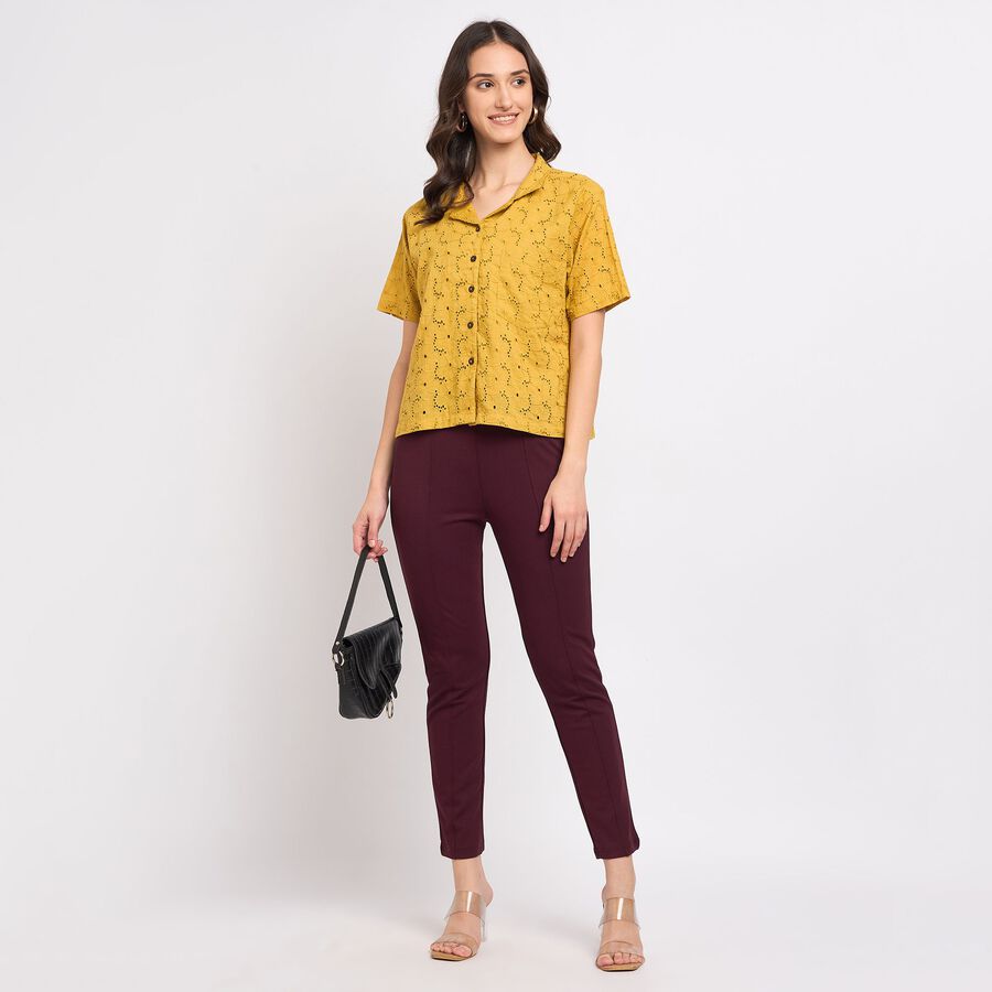 Ladies' 100% Cotton Shirt, Mustard, large image number null
