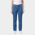 Women's Navy Blue Skinny Fit Washed Jeans, Mid Blue, small