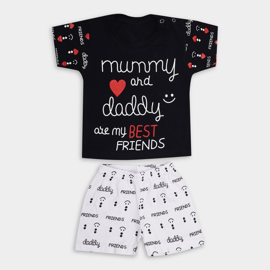 Infant Boys' 100% Cotton Baba Suit, नेवी ब्लू, large image number null