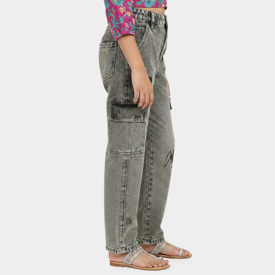 Boys' Grey Regular Fit Classic Jeans, हल्का ग्रे, large