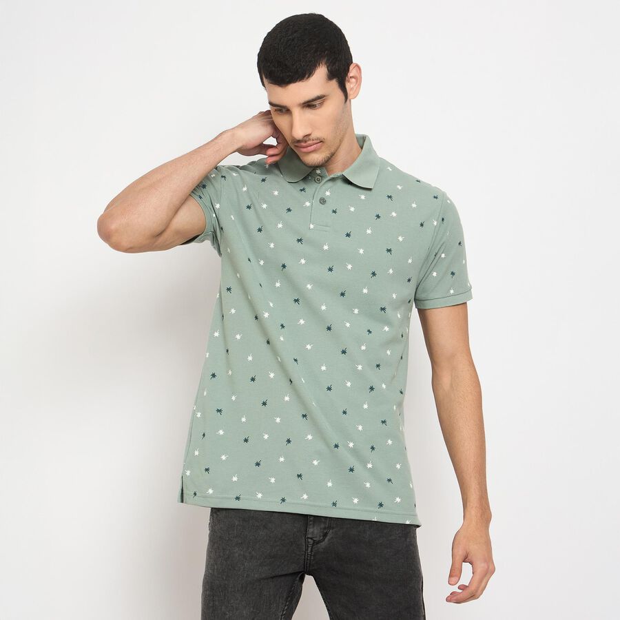 Men's Collared Half Sleeves T-Shirt , Light Green, large image number null