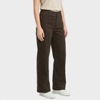 Women's Brown Wide Leg Fit Seam Detail Jeans, Brown, small