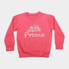 Girls' Pink Crew Neck Pullover Sweatshirt, Pink, small