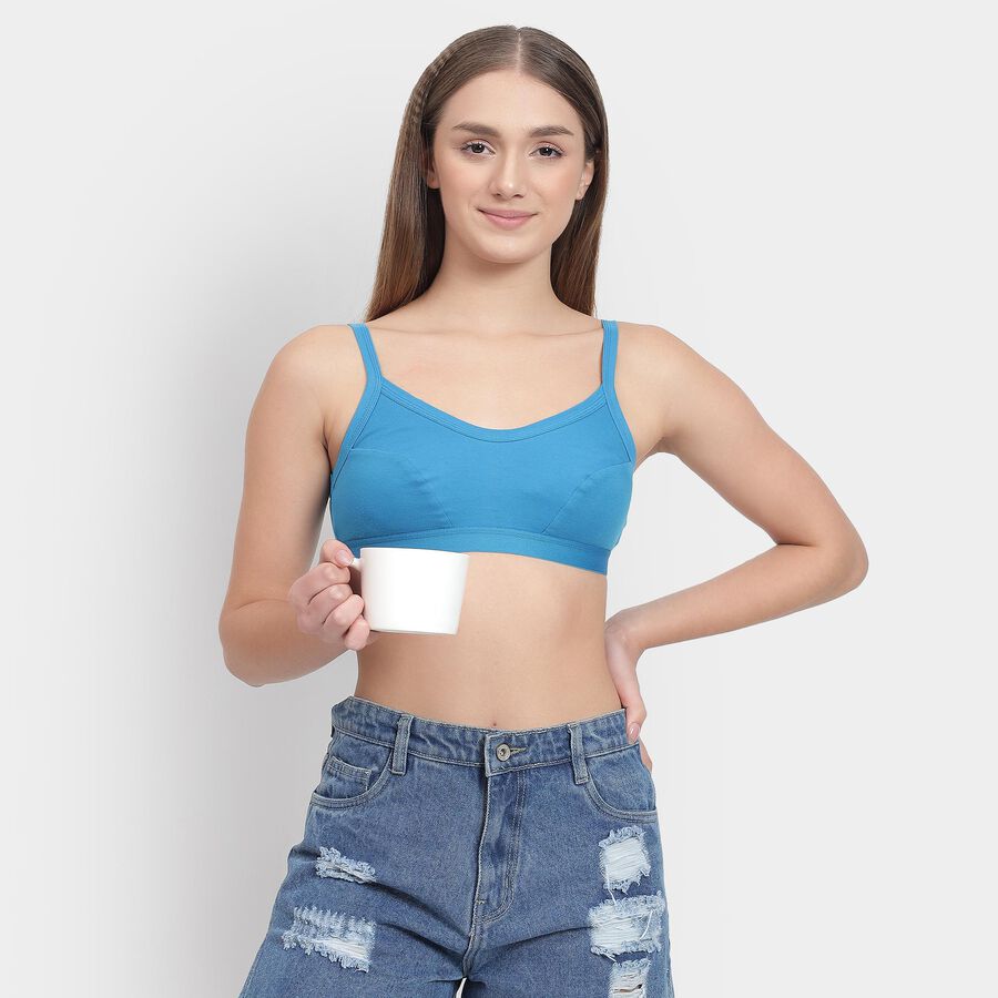 Ladies' 100% Cotton Bra , Dark Blue, large image number null