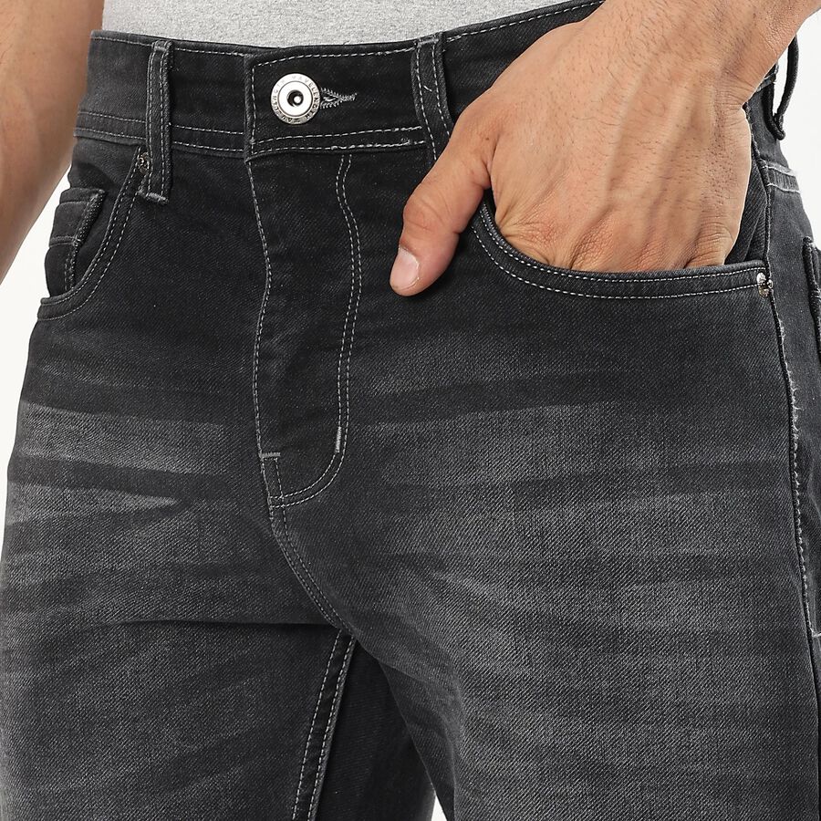 Men's Dark Indigo Slim Fit Five-Pocket Jeans, Dark Grey, large image number null