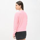 Women's Bright Pink Crew Neck Casual Pullover, Pink, small image number null