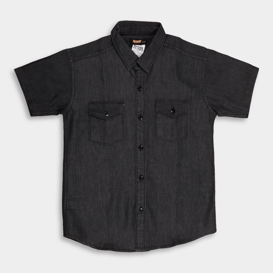 Boys' Casual Shirt, काला, large image number null