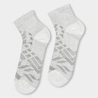Men's Steel Blue and White Regular Fit Geometric Pattern Pack of 3 Socks, मध्यम नीला, small image number null
