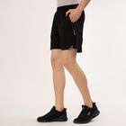 Men's Black Regular Fit Sports Shorts, काला, small