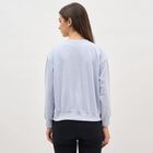 Women's Light Lavender Blue Crew Neck Casual Sweatshirt, Light Blue, small image number null