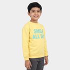 Boys' Yellow Crew Neck Graphic Print Sweatshirt, Yellow, small
