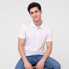 Men's White Cotton Polo Neck Polo T-Shirt, White, small