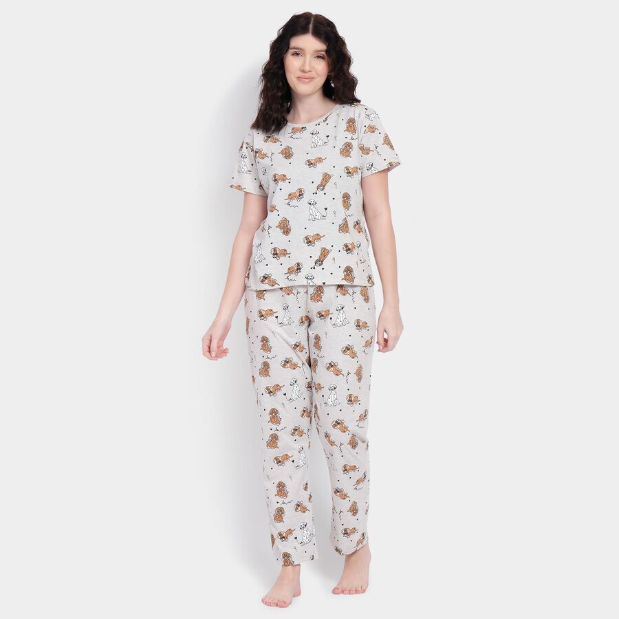 Ladies' Night Suit , Light Grey, large image number null