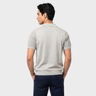 Men's Grey Cotton Polo Neck Solid T-Shirt, Light Grey, small