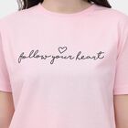 Ladies' Round Neck T-Shirt , गुलाबी, small image number null