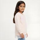 Girls Light Pink Crew Neck Casual Sweatshirt, Light Pink, small image number null