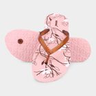 Women's Soft Pastel Pink Floral Flip Flops, गुलाबी, small