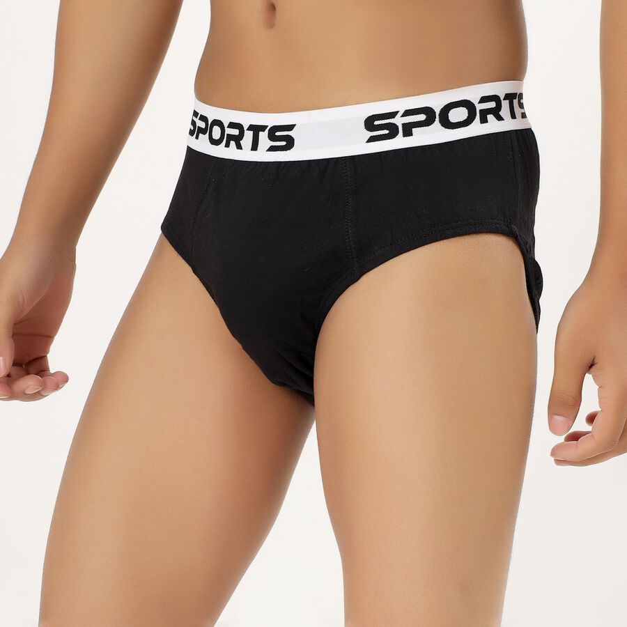 Men's 100% Cotton V-Cut Briefs , Black, large image number null