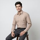 Men's Beige Formal Shirt, Beige, small