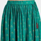 Printed Lehenga Skirt, Teal Blue, small image number null