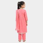 Girls Pink Round Neck Fusion Set, Light Pink, small
