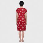 Women's Maroon V-Neck Lace Trim Nighty, Maroon, small