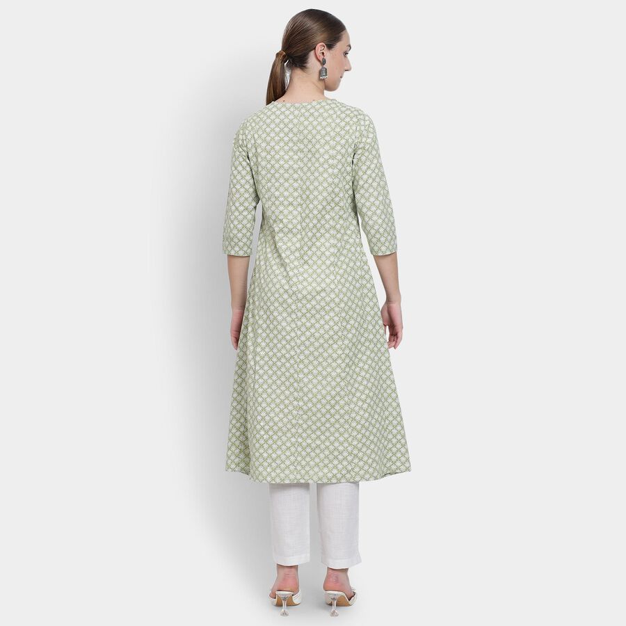 Ladies' 100% Cotton Kurta, Light Green, large image number null