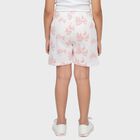 Girls' Off White Regular Fit Butterfly Embroidered Drawstring Shorts, ऑफ व्हाइट, small