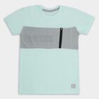 Boys' 100% Cotton Half Sleeves T-Shirt , Light Blue, small