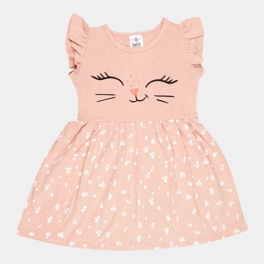 Printed Frock, Light Pink, large image number null