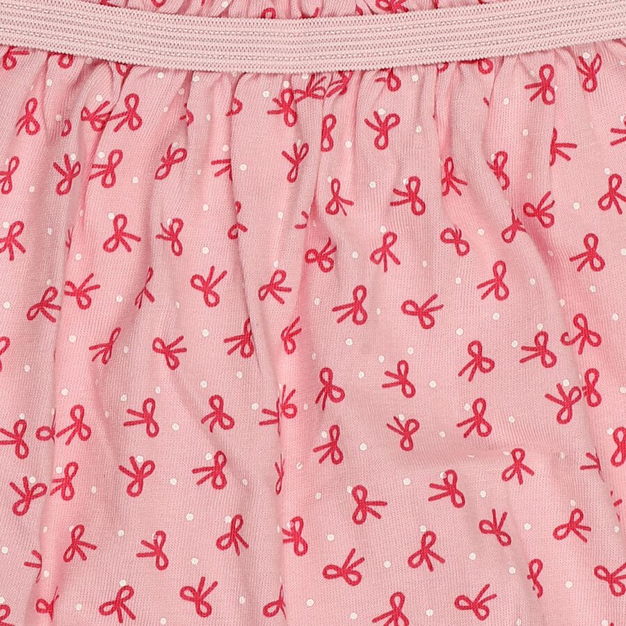 Girls Pink Regular Fit Printed Bloomer Shorts, Light Pink, large
