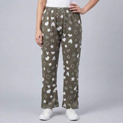 Women's Olive Relaxed Fit Pyjama