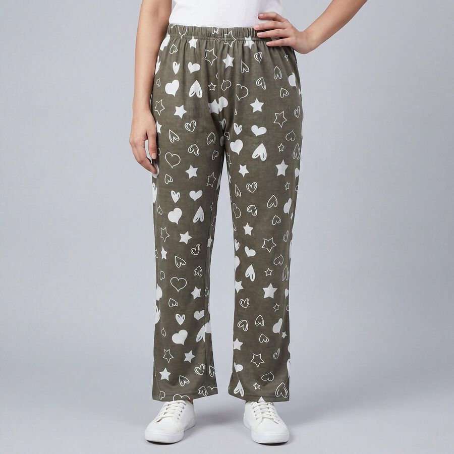 Women's Olive Relaxed Fit Pyjama, Olive, large