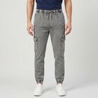 Men's Grey Cargo Jogger, मिश्रित हल्का ग्रे, small