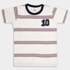 Boys' 100% Cotton Half Sleeves T-Shirt, White, small image number null