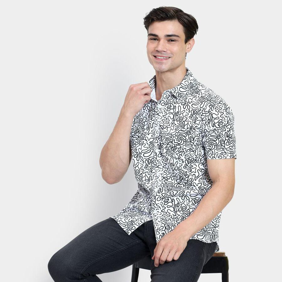 Men's 100% Cotton Casual Shirt , ऑफ व्हाइट, large image number null